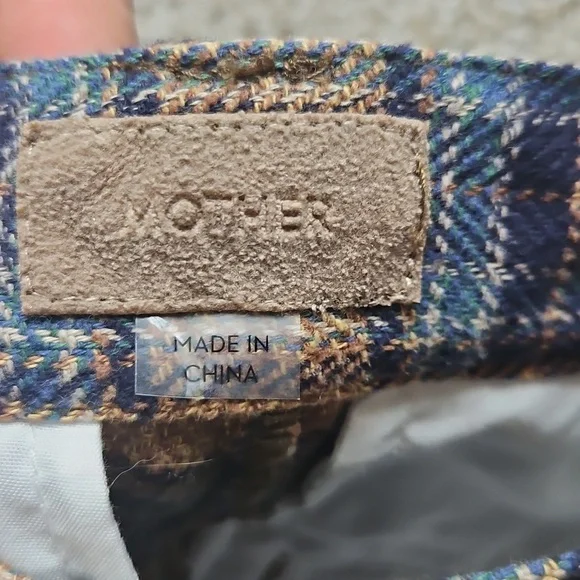 NWT Mother Denim Pleated Maven Prep Sneak Trousers In Delta Dawn Plaid size 30 - Picture 5 of 9